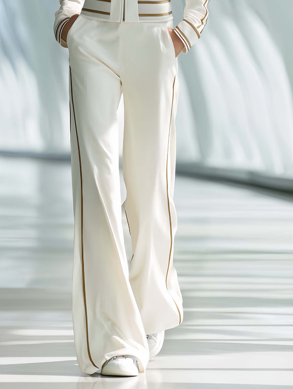 Women's Stylish Casual White Trousers - White