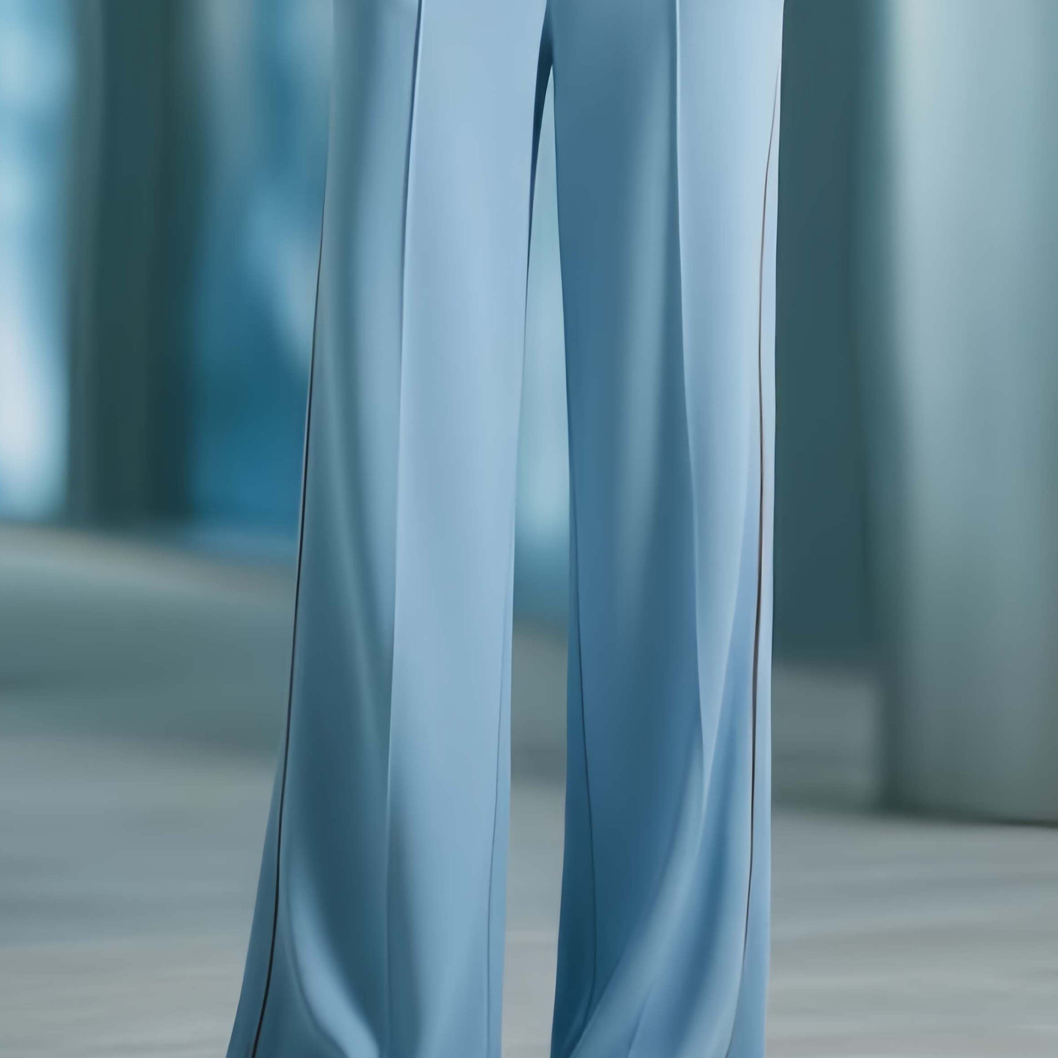 Women's Stylish And Casual Blue Flowing Trousers