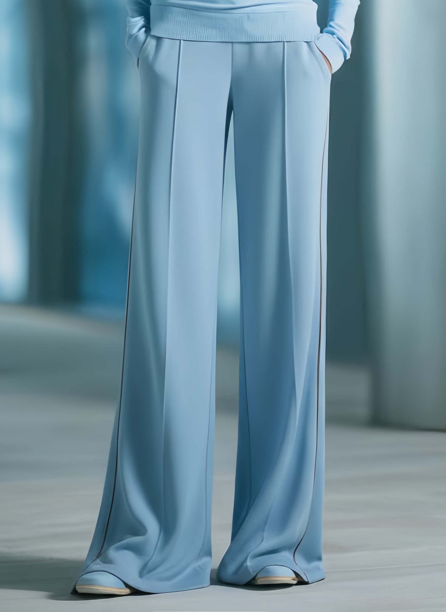 Women's Stylish And Casual Blue Flowing Trousers