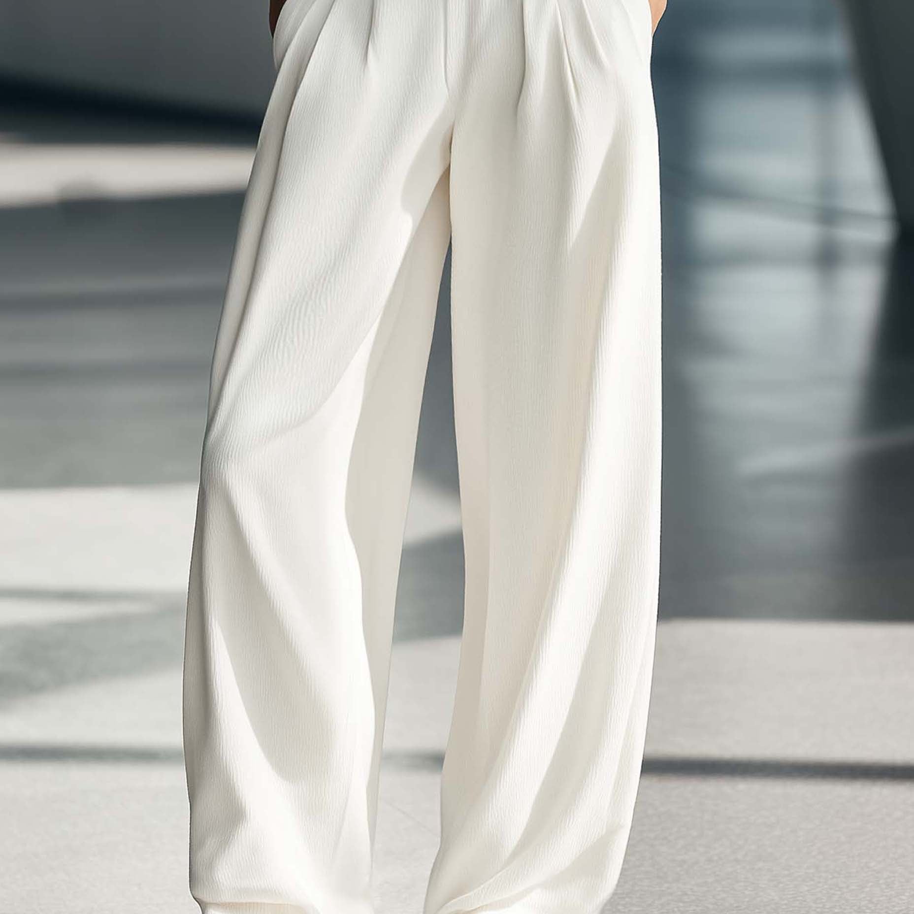 Women's Comfortable Casual White Trousers