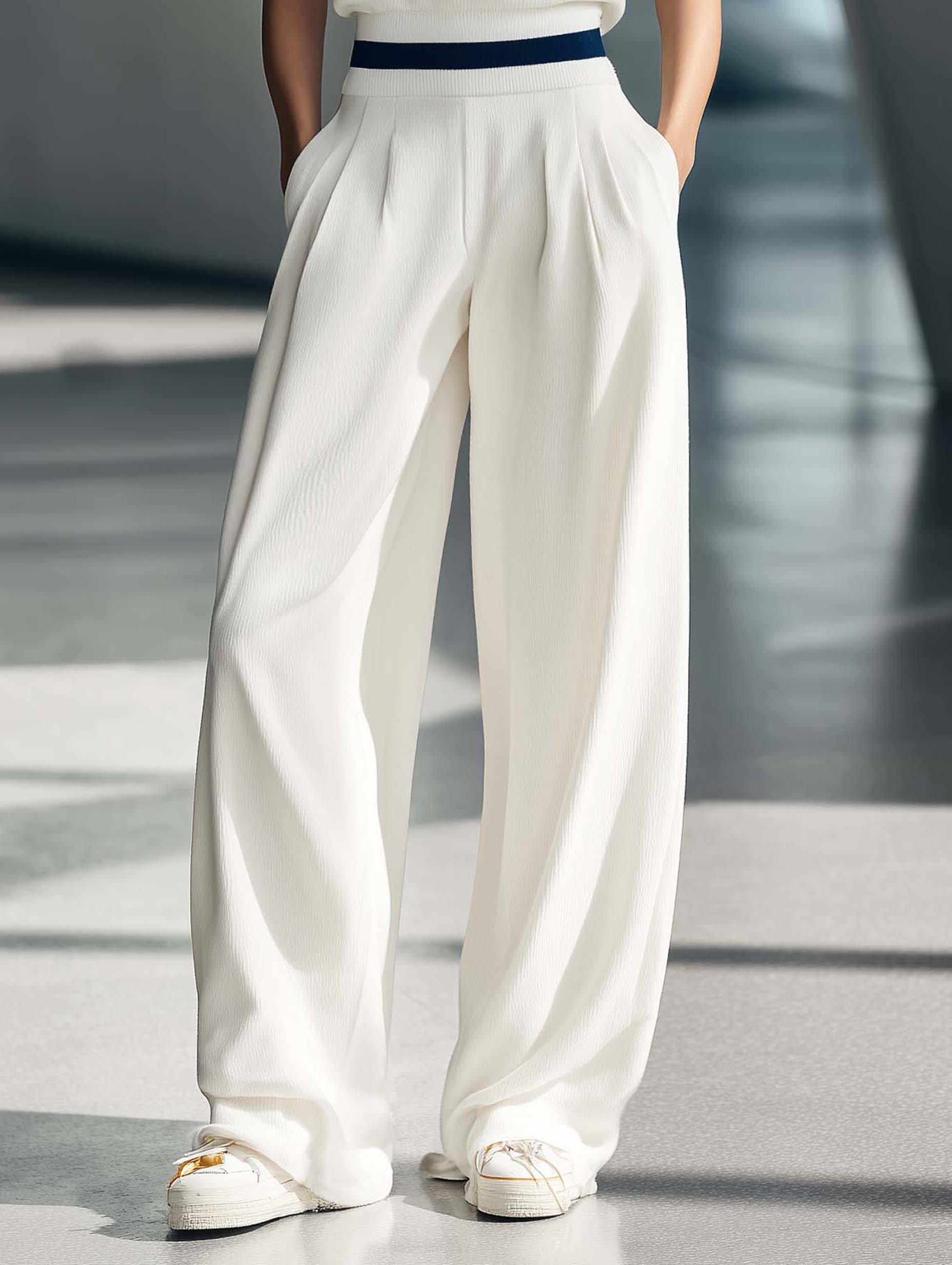Women's Comfortable Casual White Trousers